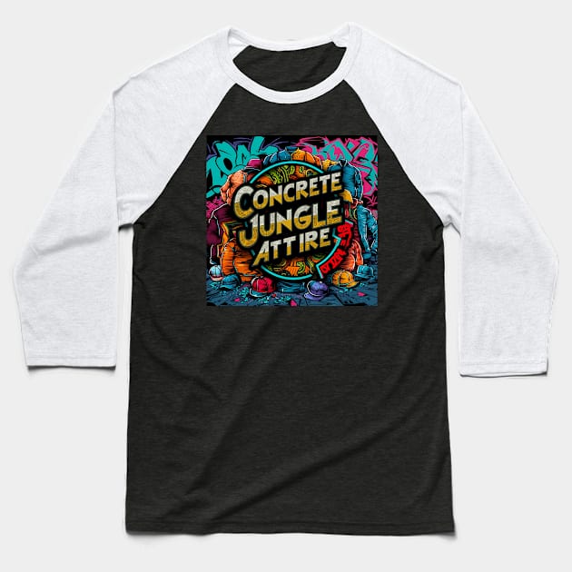 Concrete Jungle Attire Streetware Fashion Baseball T-Shirt by keng-dela